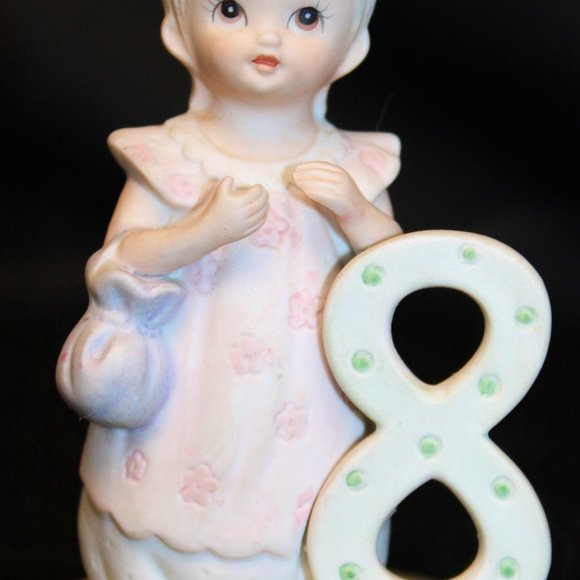 Lefton China Christopher Collection Birthday Growing Girls Age 1-10 Young Flower - Picture 9 of 10